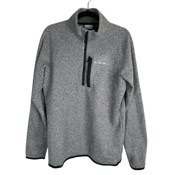 Columbia Mens M Sweater Weather Half Zip Sweatshirt Cotton Fleece Pullover Gray - Picture 1 of 7
